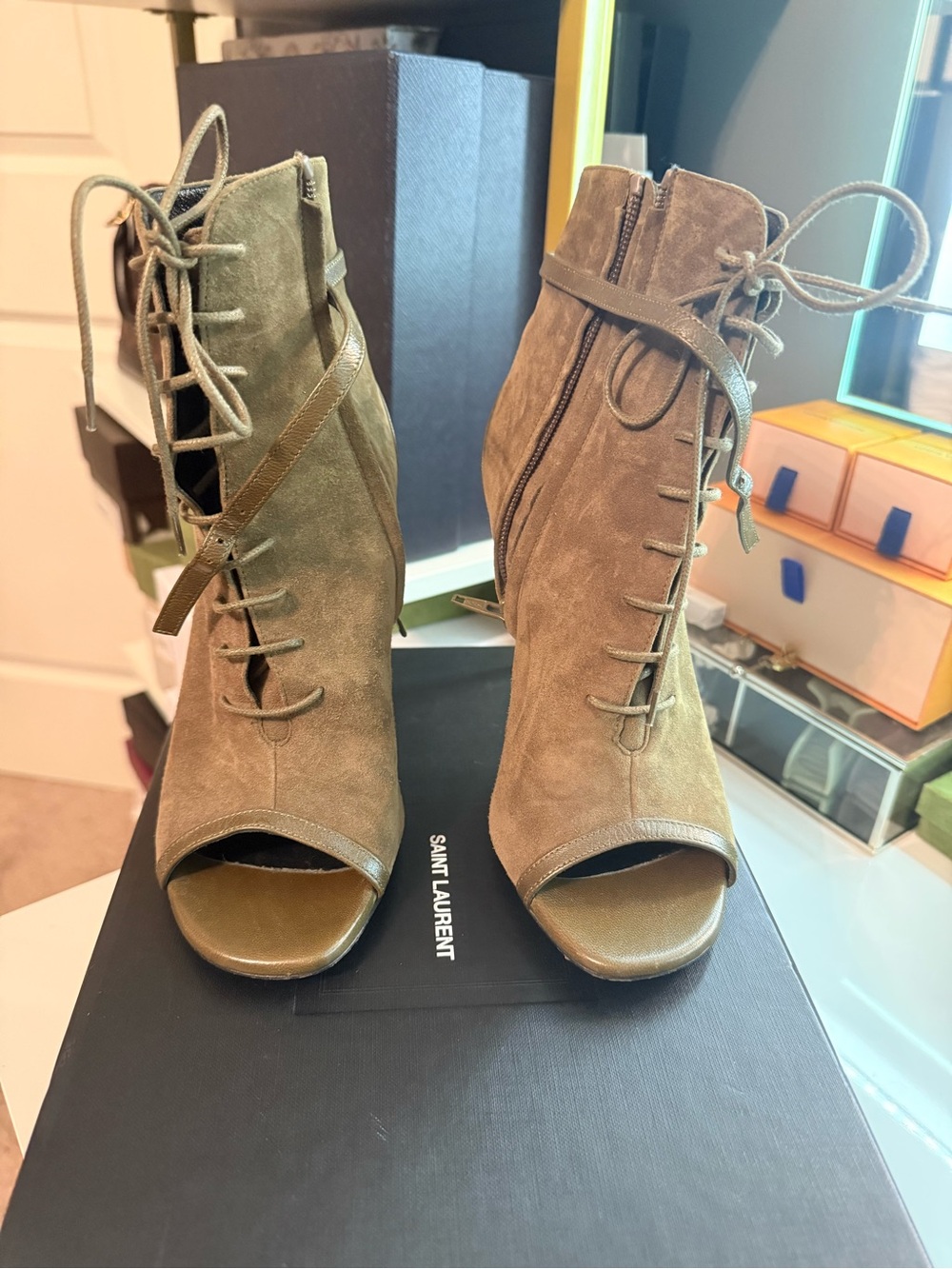 ✨ Authentic Saint Laurent Lace-Up Heeled Boots ✨